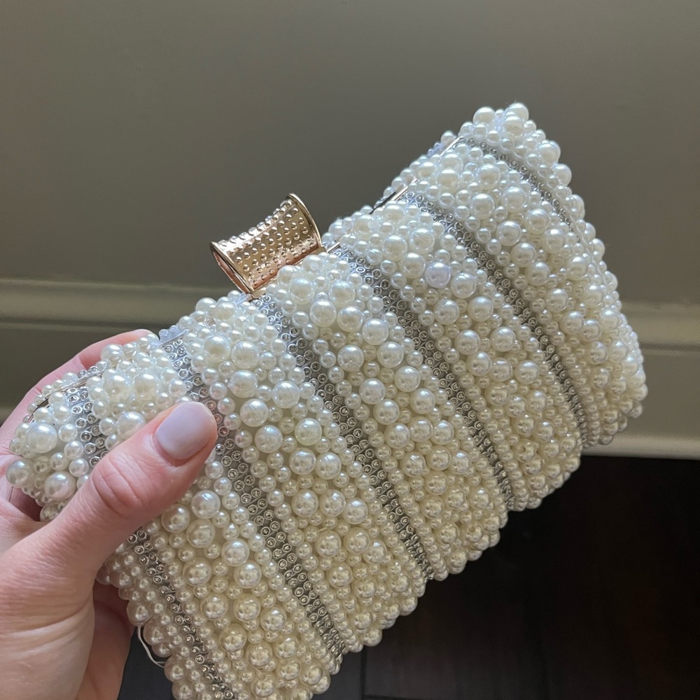 Nordstrom Pearl and Gold Clutch